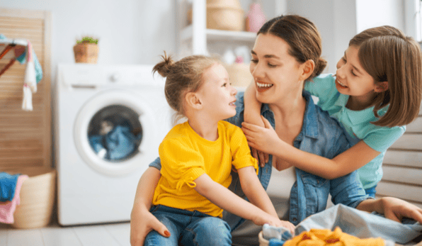 mom with kids