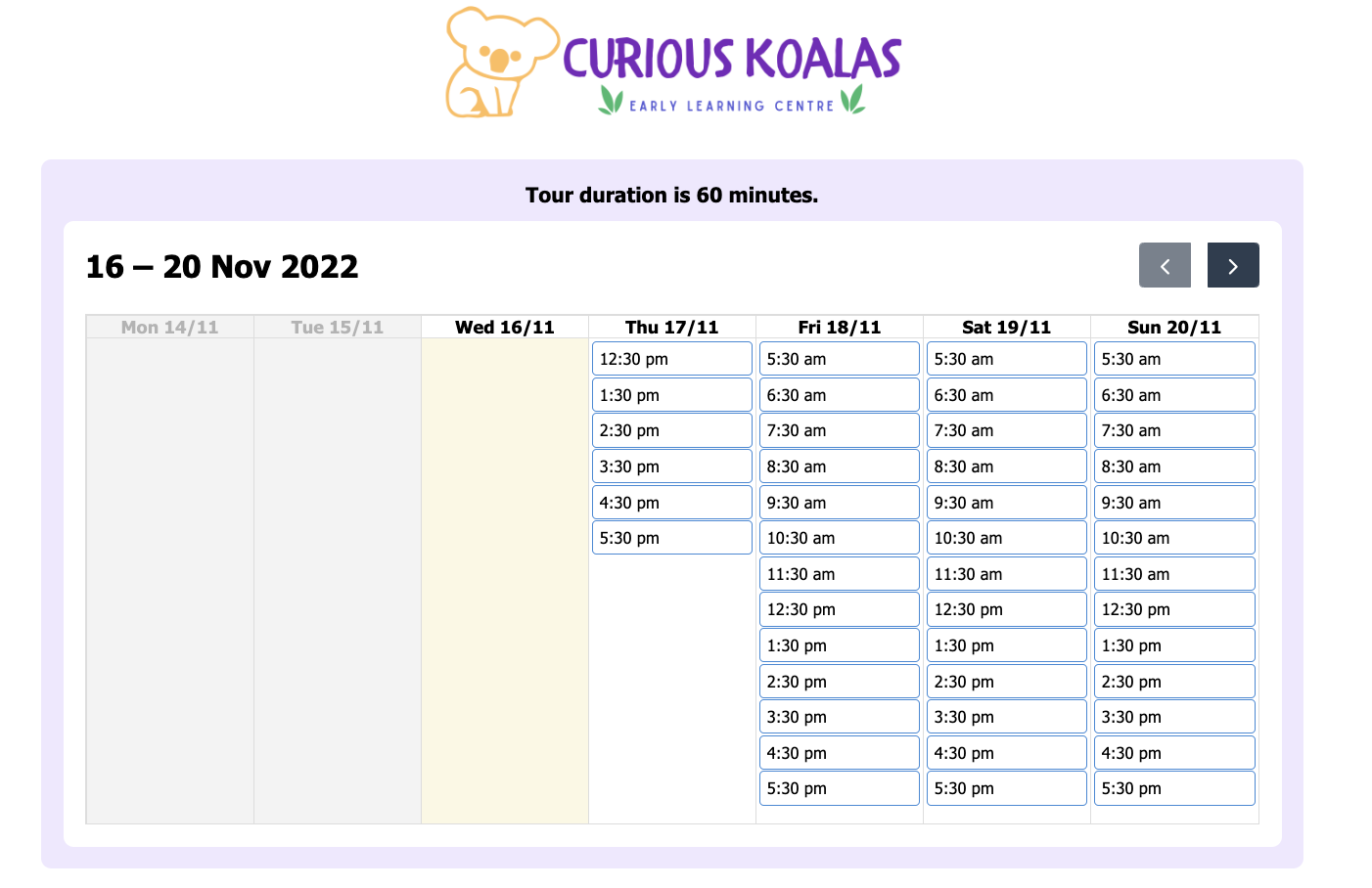 LineLeader Tour Scheduler Example