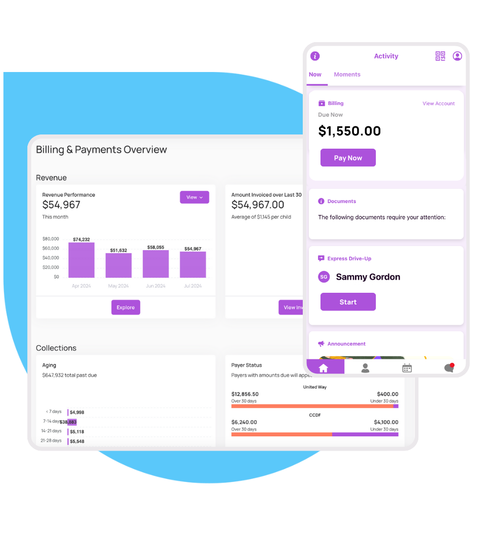 Manage childcare software - Billing & Payments